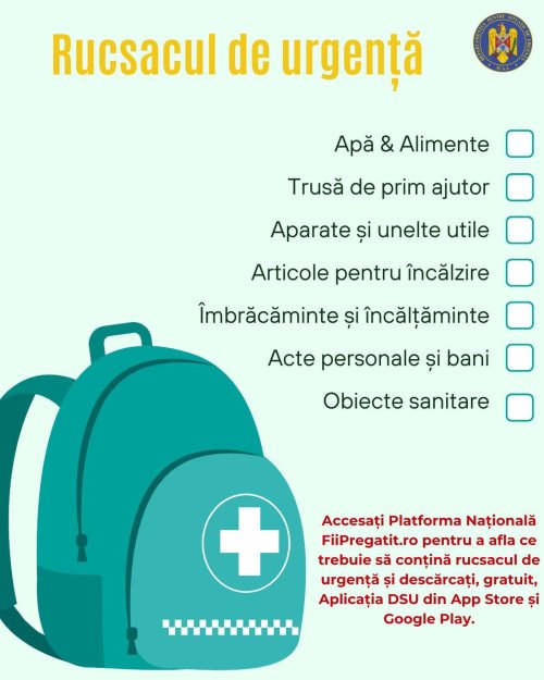 „Rucsacul de urgenţă”