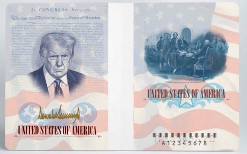 Pașapoarte cu efigia lui Trump