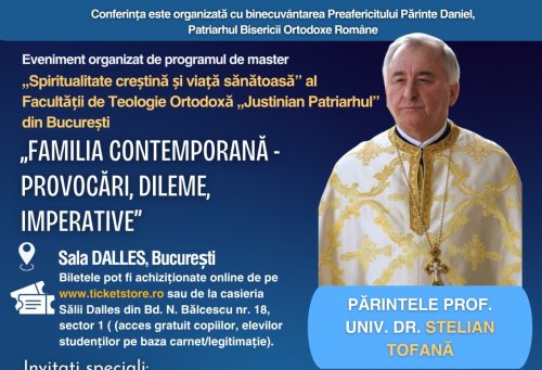 Conferință‑concert despre familie la Sala Dalles din București