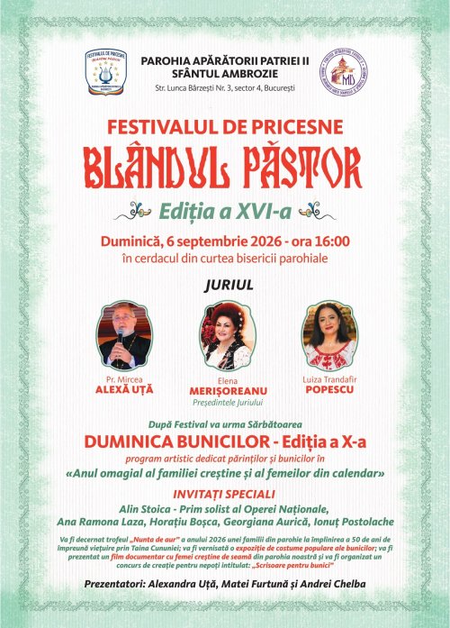 Festivalul de pricesne „Blândul Păstor” la Parohia Apărătorii Patriei II din Bucureşti