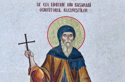 Sf. Cuv. Dimitrie cel Nou, Ocrotitorul Bucureştilor (ale cărui moaşte se află  în Catedrala Patriarhală); Sf. Mc. Nestor